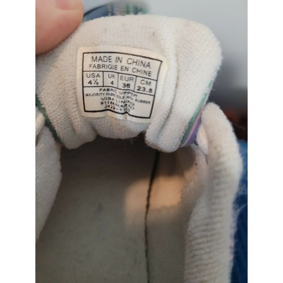 Polo Ralph Lauren Sneakers PLAID Tennis Shoes Men’s /Youth Sz 4.5 US Euro Sz 36 - Picture 5 of 9